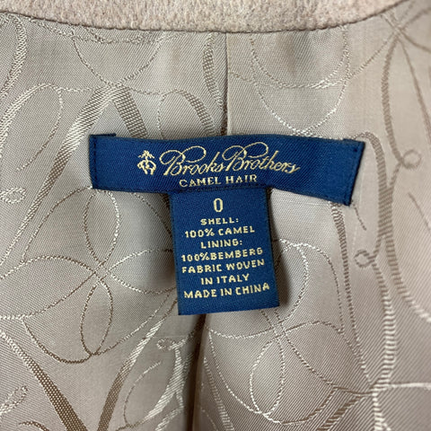 BROOKS BROTHERS Taille 0 Veste à simple boutonnage en poils de chameau