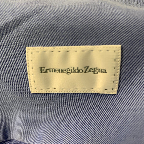 ERMANNO SCERVINO Size L Blue Solid Cotton Button Down Long Sleeve Shirt