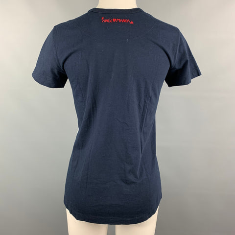 VIVIENNE WESTWOOD ANGLOMANIA Taille S T-shirt brodé en coton à rayures marine et blanc