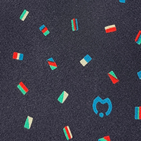 MILA SCHON Black Multi-Color Flags Silk Tie