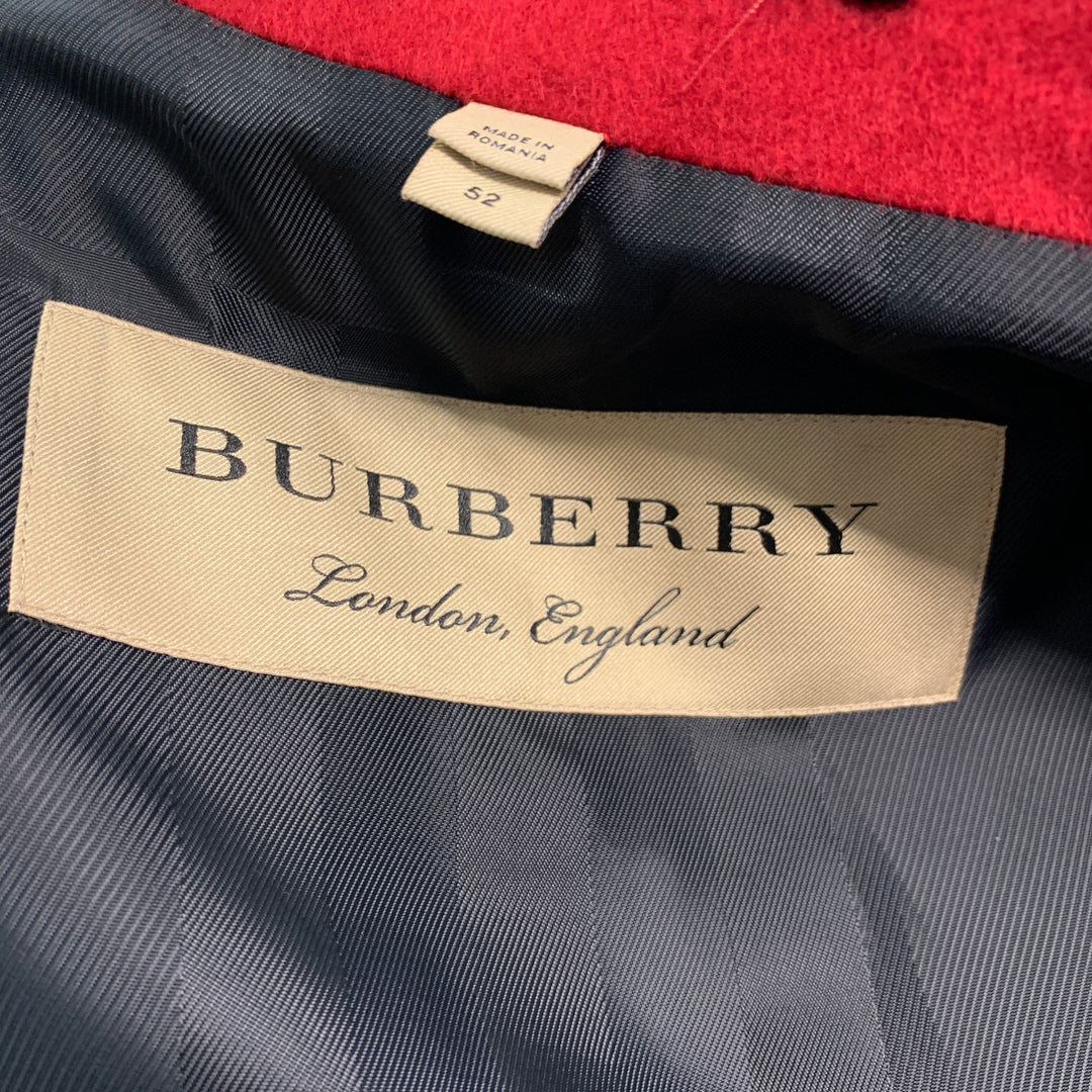 BURBERRY Size 42 Red Wool Cashmere Trench Coat