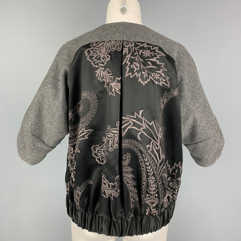 DAY Bir et Mikk Taille 2 Veste Gris Noir Laine Polyester Strass