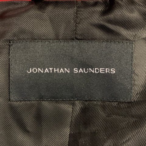 JONATHAN SAUNDERS Size 34 Red & Burgundy Two Toned Wool Double Breasted Sport Coat