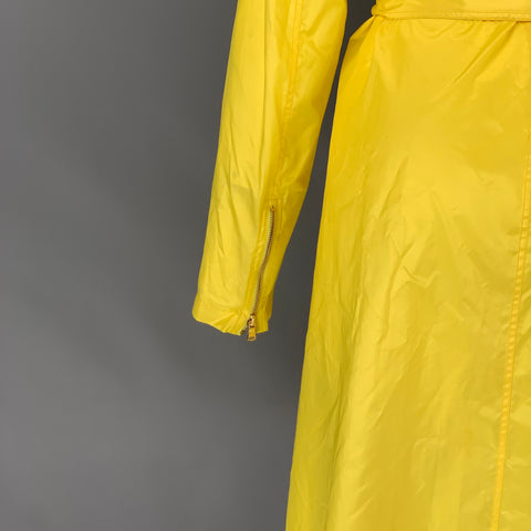 RALPH LAUREN Black Label Size 6 Yellow Nylon Belted Trench Coat
