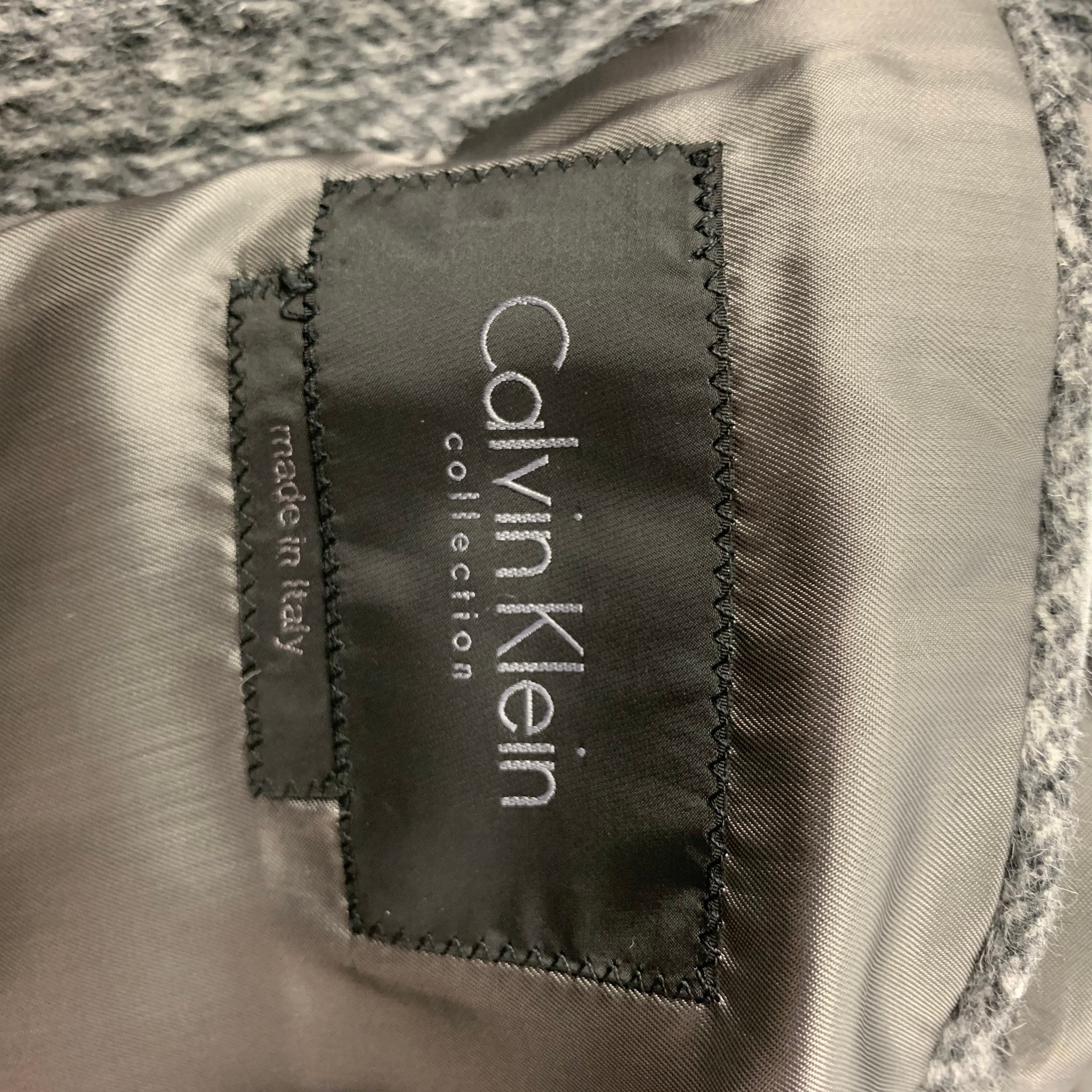 CALVIN KLEIN COLLECTION Size 38 Gray Angora Wool Coat Sui Generis Designer Consignment