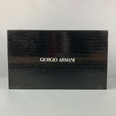 GIORGIO ARMANI Size 11 Charcoal Black Ombre Leather Slip On Loafers