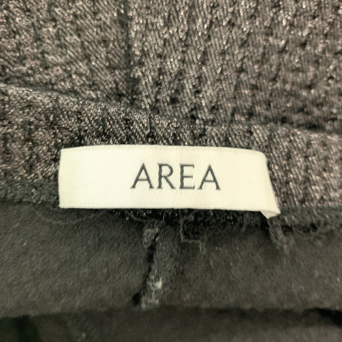 AREA Taille L Pantalon décontracté en mélange de viscose noir métallisé avec fermeture éclair latérale