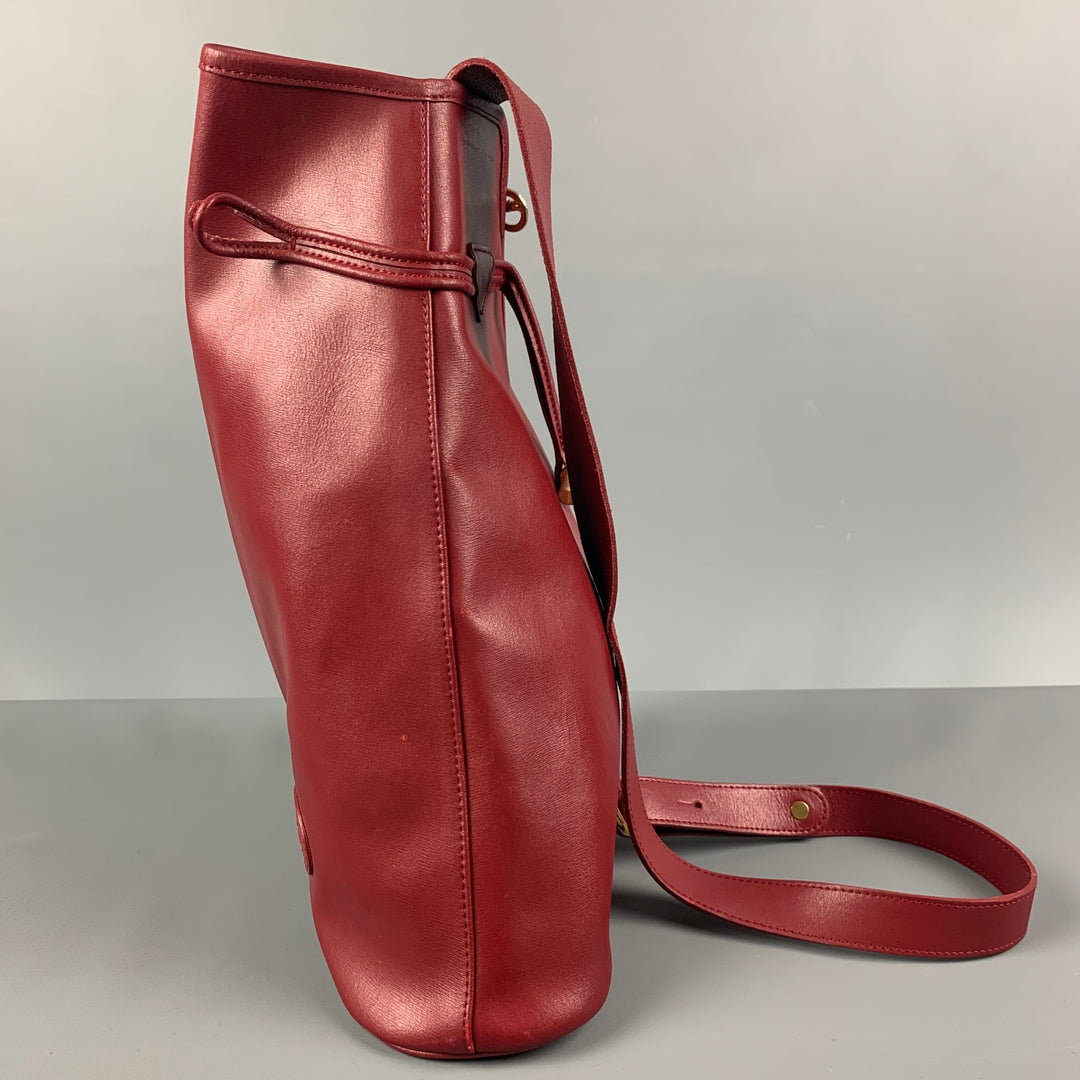 LONGCHAMP Red Faux Leather Shoulder Handbag