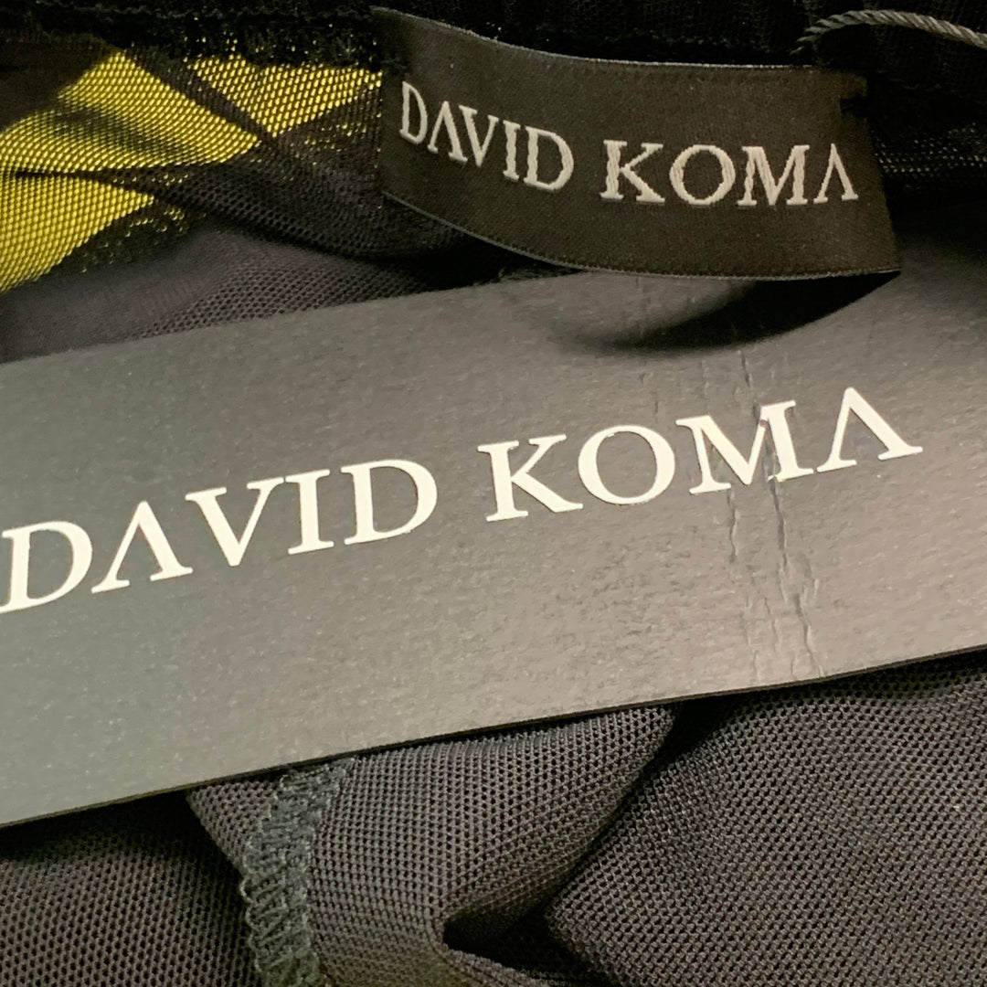 DAVID KOMA Size 10 Black Polyester  Elastane See Through Shorts