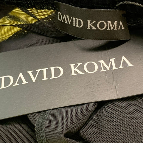 DAVID KOMA Talla 10 Pantalones cortos transparentes de poliéster y elastano negros