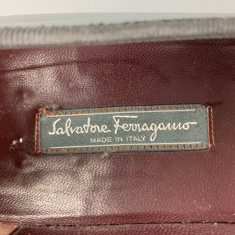 SALVATORE FERRAGAMO Size 11 Black Leather Slip On Loafers