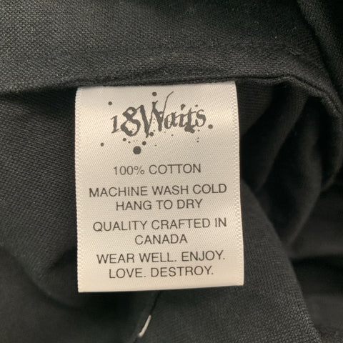 EIGHTEEN WAITS Size M Black Solid Cotton Patch Pockets Long Sleeve Shirt