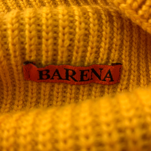 BARENA Taille XXL Pull Col Roulé en Laine Tricotée Jaune