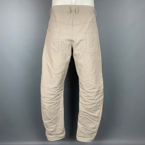 LEOPOLD BOSSERT Talla 34/36 Pantalones casuales con puntadas en contraste de piedra