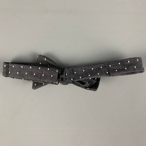 BLADE+BLUE Gray White Polka Dot Cotton Bow Tie