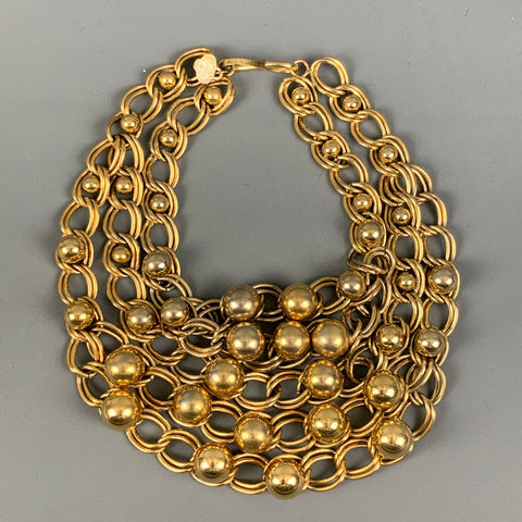 YVES SAINT LAURENT Gold Chain Link Metal Necklace