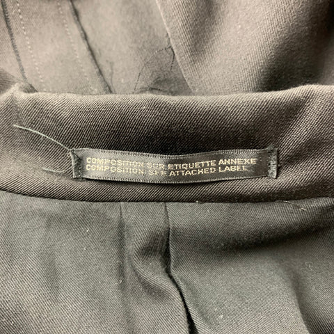 YOHJI YAMAMOTO Size L Black Wool Notch Lapel Buttoned Jacket
