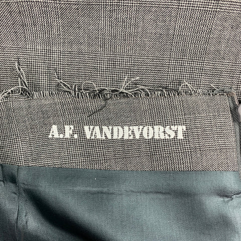 AF VANDERVORST Taille 6 Ensemble jupe en mélange d'acétate jacquard noir et argent
