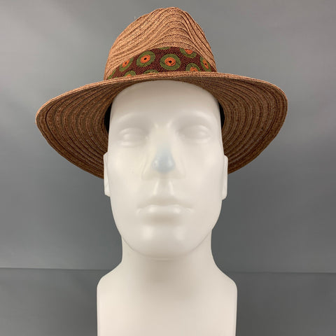 ALBERTUS SWANEPOEL Size M Brown Woven Fedora Hat