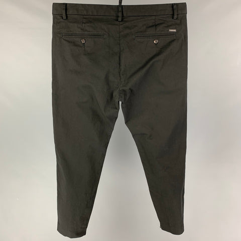 DSQUARED2 Size 36 Black Cotton Button Fly Dress Pants