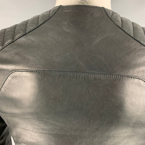BALMAIN Taille 36 Veste de moto en cuir noir