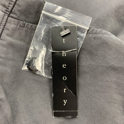 THEORY Size 34 Charcoal Cotton Zip Fly Casual Pants