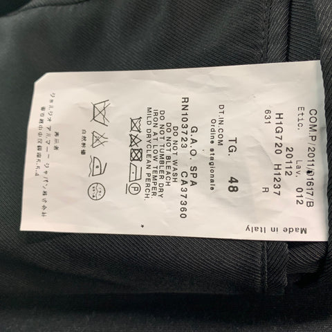 EMPORIO ARMANI  Size 38 Black Solid Cotton Polyamide Sport Coat