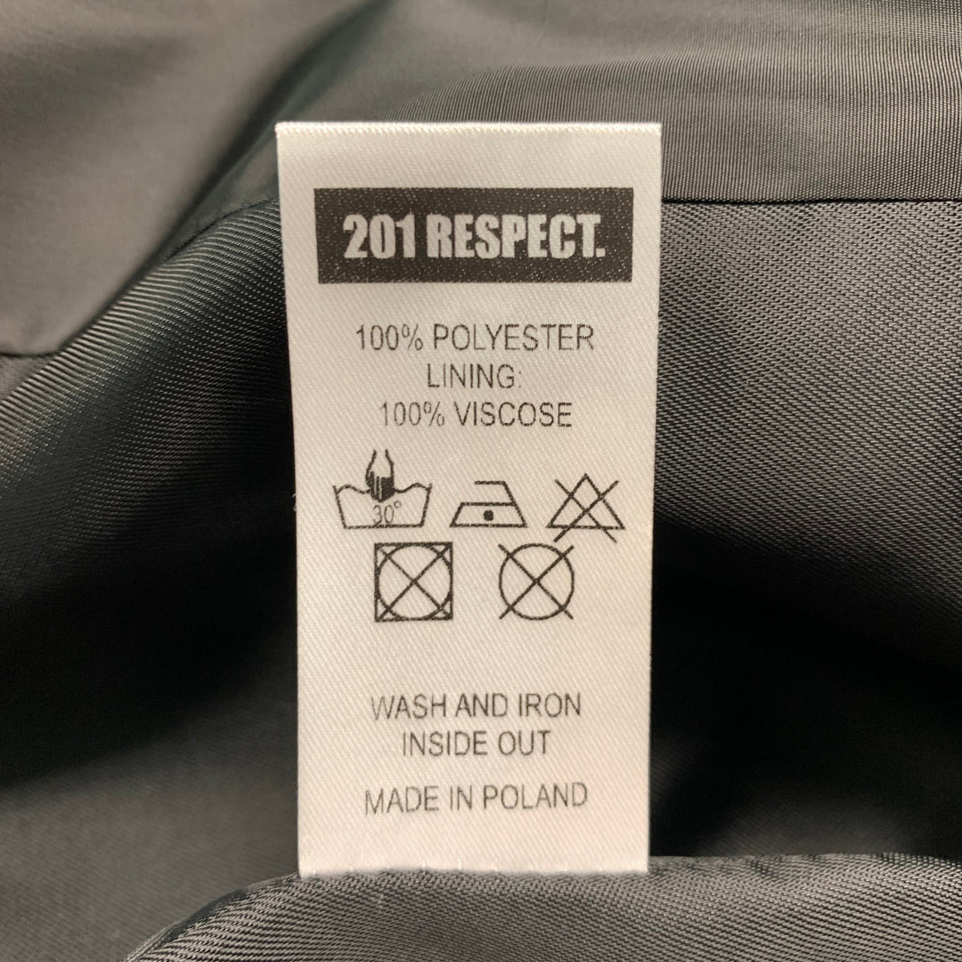 201 RESPECT Size S Black Polyester Windbreaker Coat