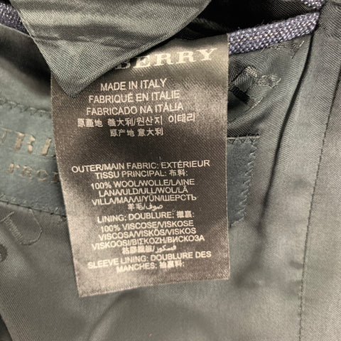 BURBERRY PRORSUM Size 40 Navy Stripe Wool Notch Lapel Sport Coat