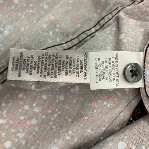 PAUL SMITH Taille S Chemise à manches longues en coton à pois multicolores noirs