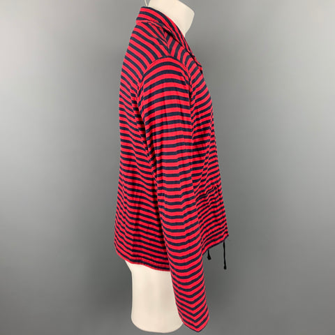 ENGINEERED GARMENTS Taille L Chemise à manches longues en coton à rayures rouges et bleu marine