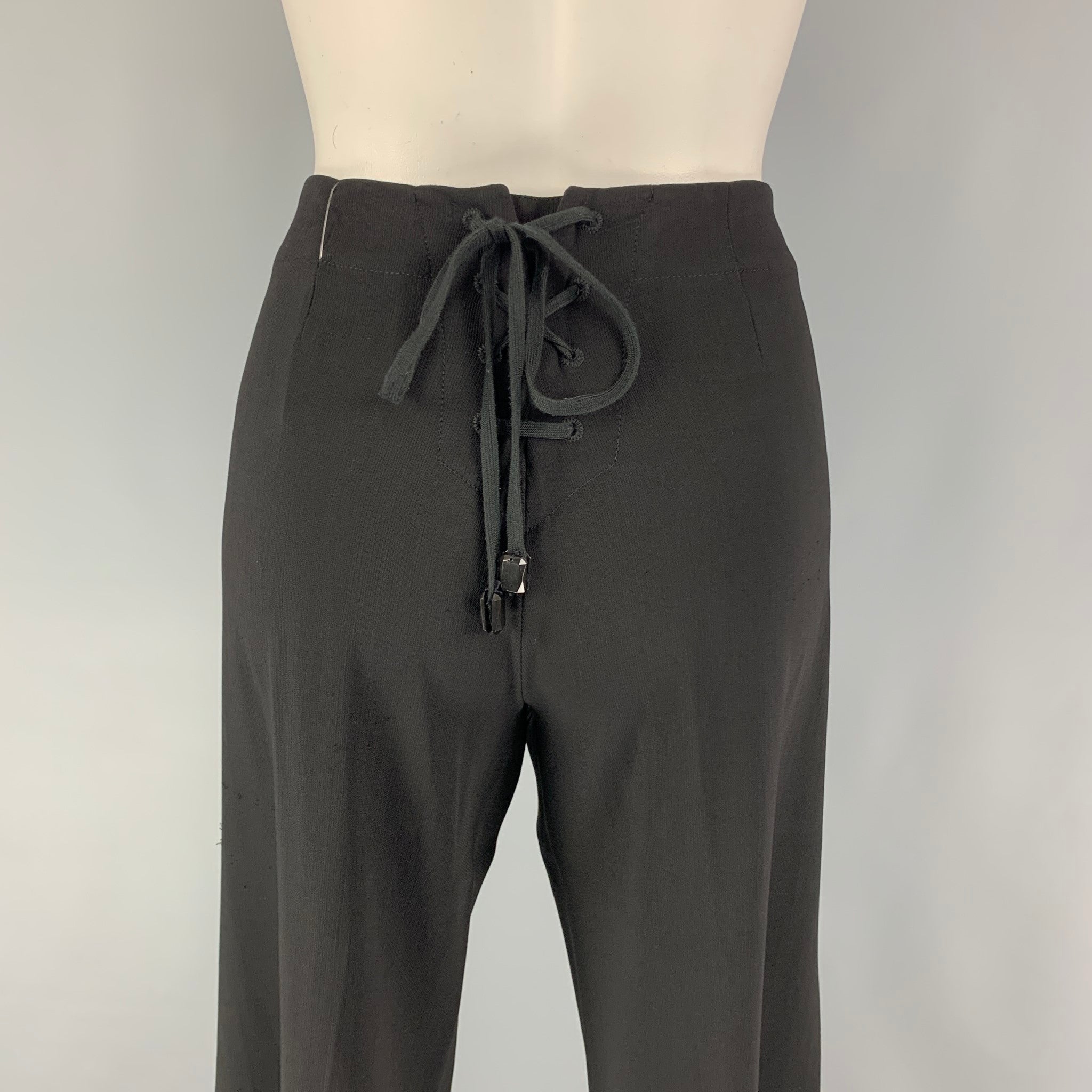 JEAN PAUL GAULTIER Size 6 Black Sailor Wide Leg Dress Pants