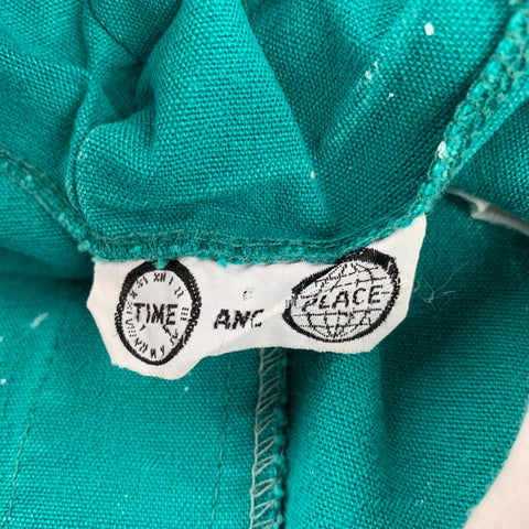 TIME AND PLACE Size M Green & White Paint Splattered Cotton Overalls