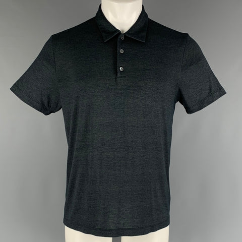 THEORY Size M Charcoal  Modal Blend Short Sleeve Polo