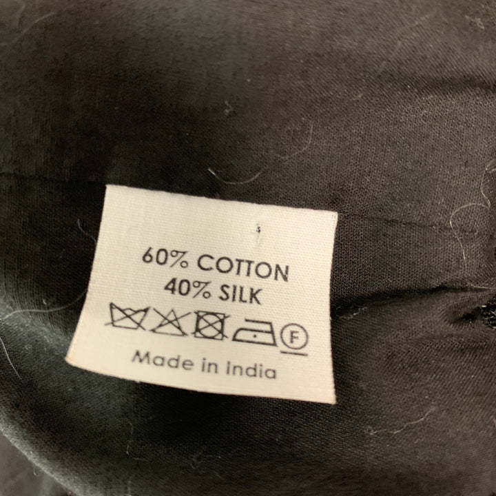 DRIES VAN NOTEN Size 8 Black Multi-Color Cotton Silk Bomber Jacket