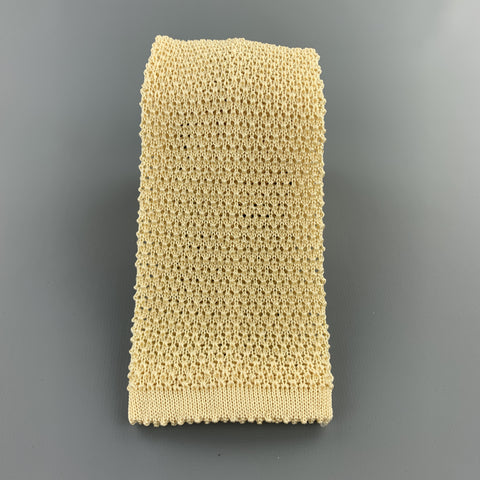 TURNBULL & ASSER Pastel Yellow Silk Textured Knit Tie