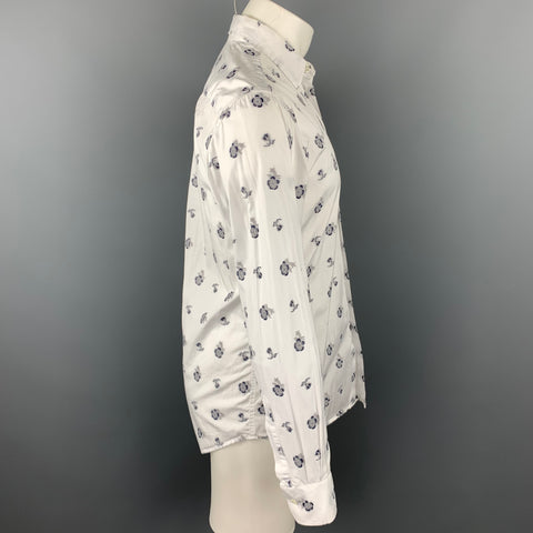 LIBERTY OF LONDON Size S White Embroidery Cotton Button Up Long Sleeve Shirt