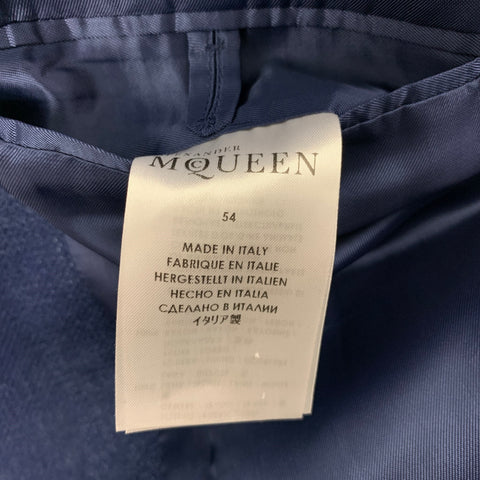 ALEXANDER MCQUEEN Size 44 Blue Plaid Wool Notch Lapel Sport Coat