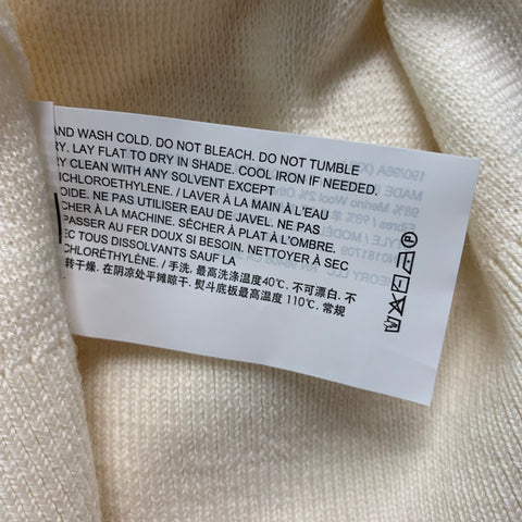 THEORY Size XXL Cream Taupe Merino Wool Blend V-Neck Cardigan