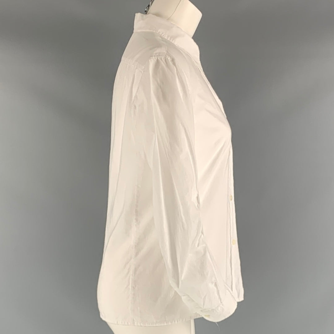 ANN DEMEULEMEESTER Talla 4 Blusa lisa de algodón blanco
