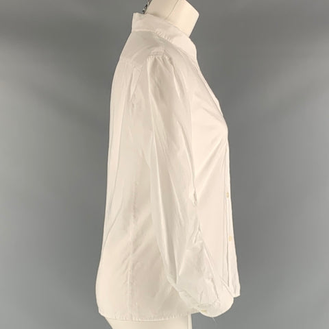 ANN DEMEULEMEESTER Size 4 White Cotton Solid Blouse