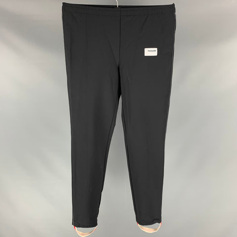 TRACKSMITH Size L Black Solid Nylon Blend Sweatpants Casual Pants