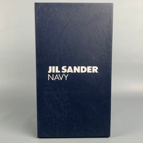 JIL SANDER Navy Size 8.5 Black Leather Square Toe Flats