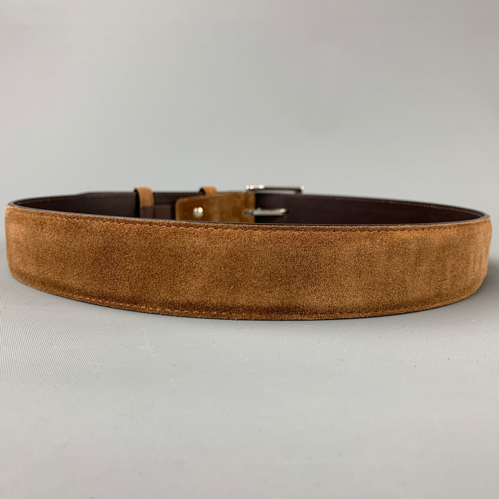 CARMINA Size 36 Brown Suede Leather Belt