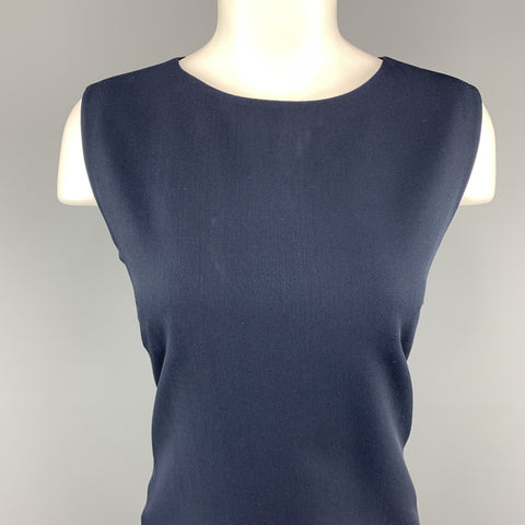 YVES SAINT LAURENT Vintage Size 6 Navy Virgin Wool Shift Dress