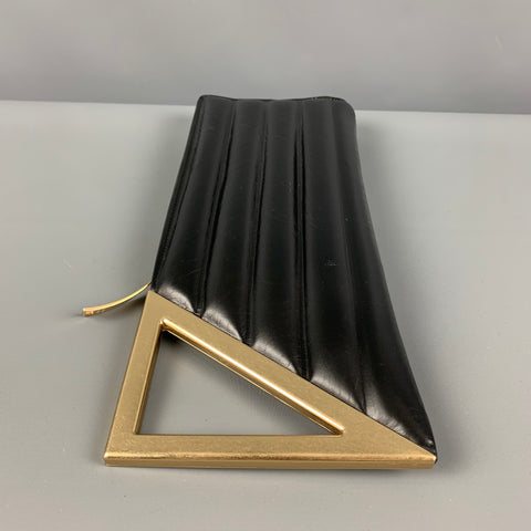 BOTTEGA VENETA Black Padded Leather Clutch Handbag