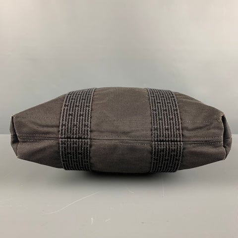 HERMES Black Taupe Nailhead Polyamide Blend Bags