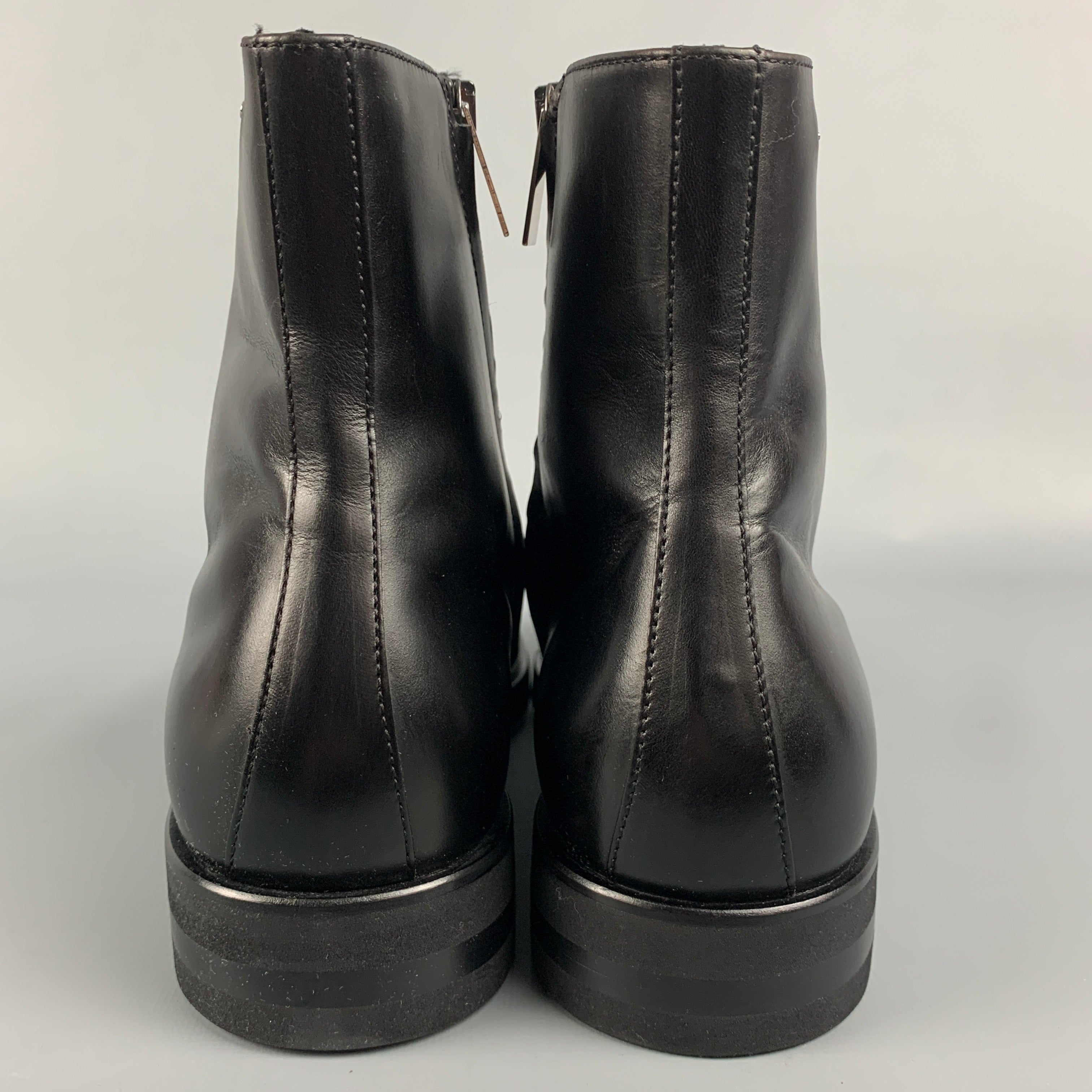 JOHN GALLIANO ブラックブーツ 42 JOHN GALLIANO Size 8.5 Black Side Zipper Ankle Boots – Sui Generis