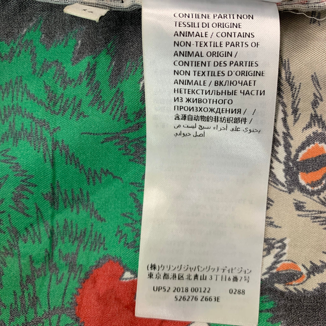 Camisa de manga corta Campamento de seda con estampado multicolor talla XXL de GUCCI