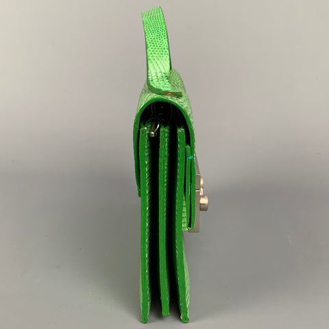 CALVIN KLEIN COLLECTION Green Lizard Leather Mini Bags